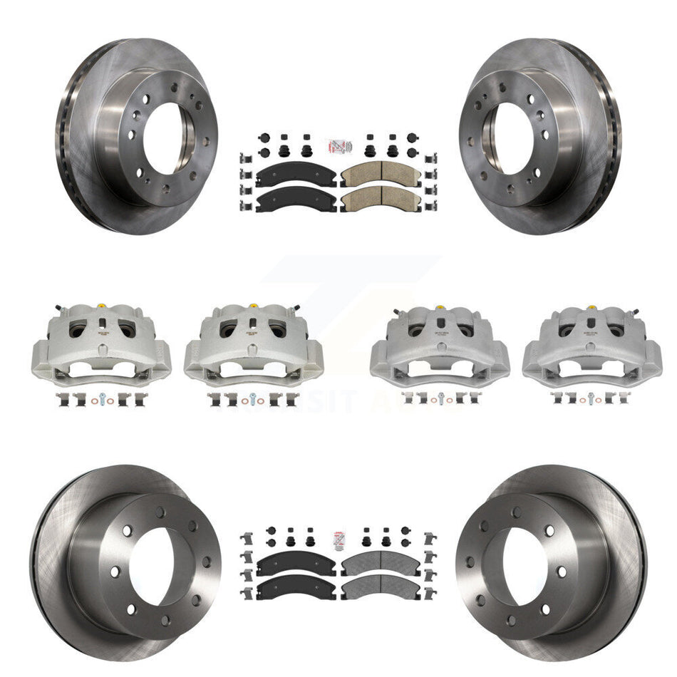 Front Rear Disc Brake Caliper Rotors & Ameribrakes Pad Kit (10Pc) For GMC Sierra 3500 HD KC8-101806N