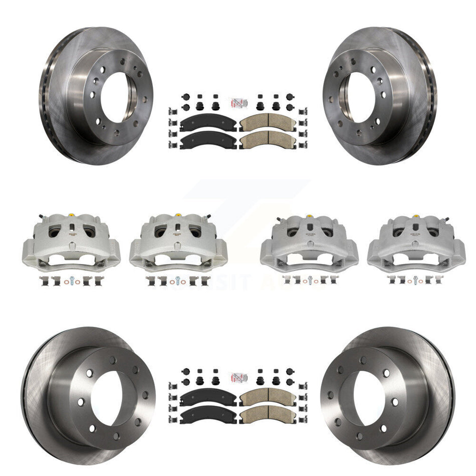 Front Rear Brake Caliper Rotor & Ceramic Pad Kit (10Pc) For GMC Sierra 3500 HD Chevrolet KC8-101807N