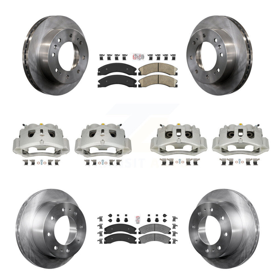 Front Rear Brake Caliper Rotors Ameribrakes Pad Kit (10Pc) For GMC Chevrolet Sierra 2500 KC8-101809N