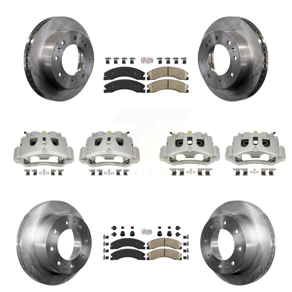 Front Rear Brake Caliper Rotor & Ceramic Pad Kit (10Pc) For GMC Chevrolet Sierra 2500 HD KC8-101810N