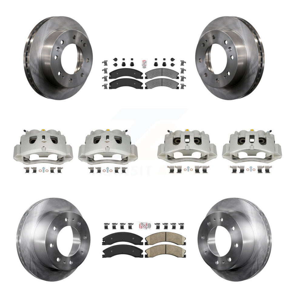 Front Rear Brake Caliper Rotors Ameribrakes Pad Kit (10Pc) For GMC Chevrolet Sierra 2500 KC8-101811N