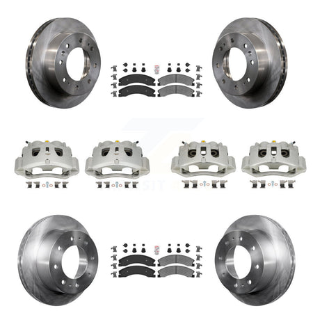 Front Rear Brake Caliper Rotors Semi-Metallic Pad Kit (10Pc) For GMC Chevrolet Sierra HD KC8-101812N