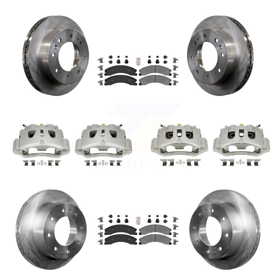 Front Rear Brake Caliper Rotors Semi-Metallic Pad Kit (10Pc) For GMC Chevrolet Sierra HD KC8-101812N