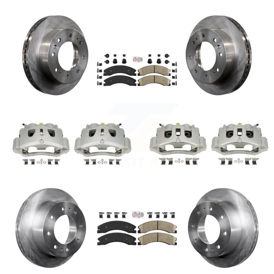 Front Rear Brake Caliper Rotor & Ceramic Pad Kit (10Pc) For GMC Chevrolet Sierra 2500 HD KC8-101814N