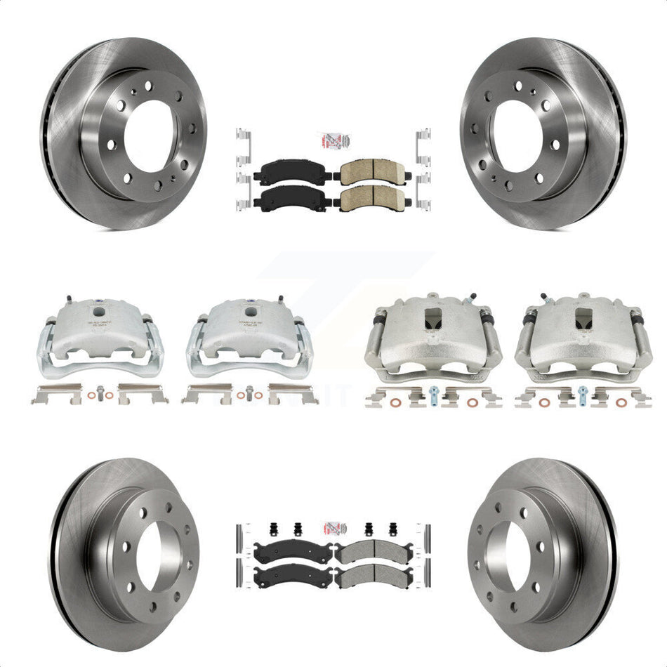 Front Rear Disc Brake Caliper Rotors And PADSMATERIAL Pads Kit (10Pc) For Chevrolet Express 2500 GMC Savana KC8-101817N by Transit Auto