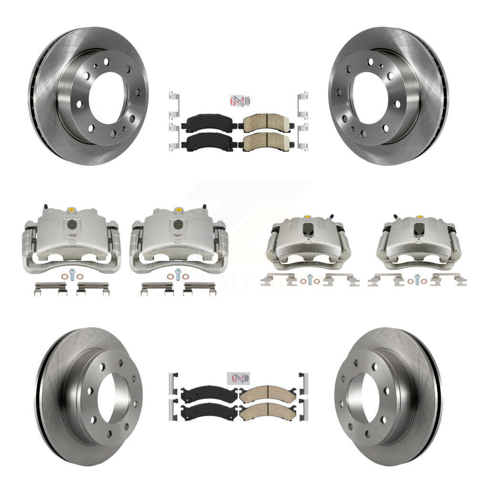 Front Rear Disc Brake Caliper Rotors And Ceramic Pads Kit (10Pc) For Chevrolet Express 2500 GMC Savana KC8-101818N