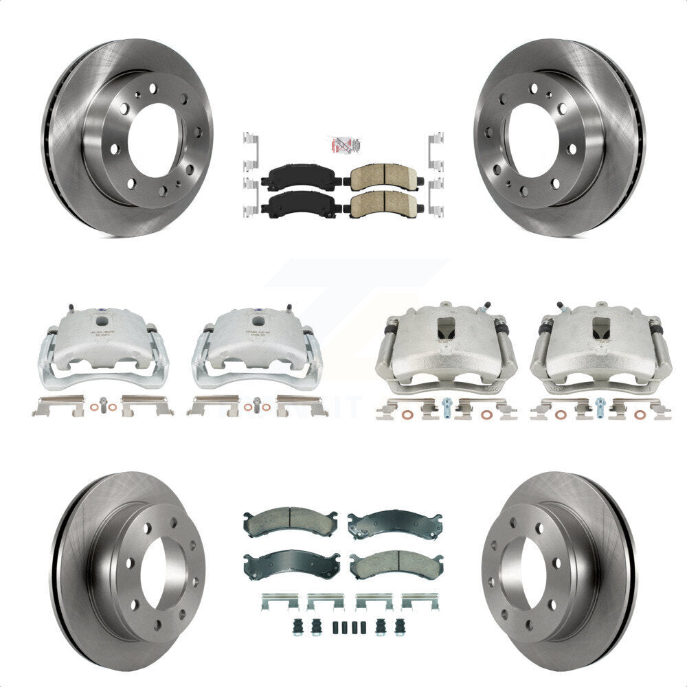 Front Rear Disc Brake Caliper Rotors And Ceramic Pads Kit (10Pc) For Chevrolet Express 2500 GMC Savana KC8-101819N by Transit Auto