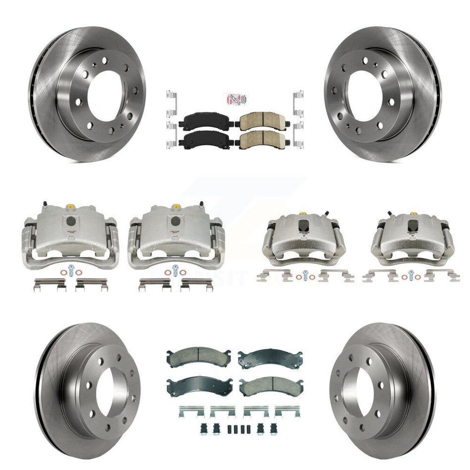 Front Rear Disc Brake Caliper Rotors And Ceramic Pads Kit (10Pc) For Chevrolet Express 2500 GMC Savana KC8-101819N