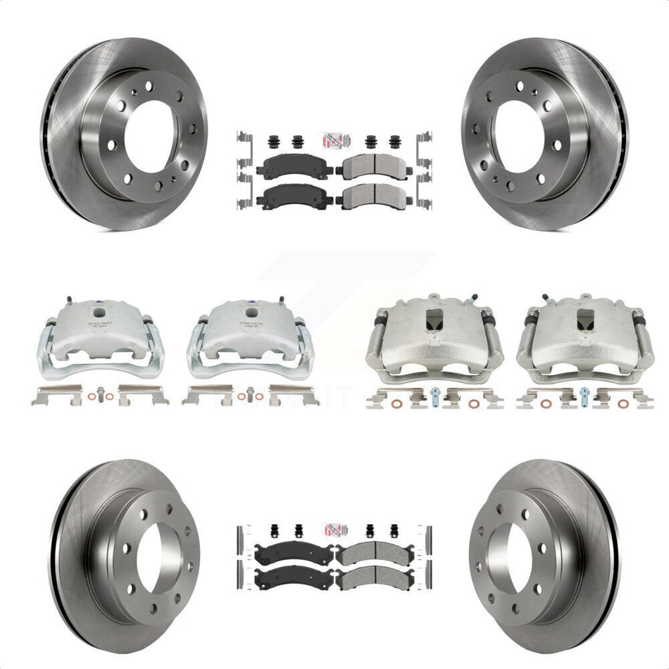 Front Rear Disc Brake Caliper Rotors And Semi-Metallic Pads Kit (10Pc) For Chevrolet Express 2500 GMC Savana KC8-101820N by Transit Auto