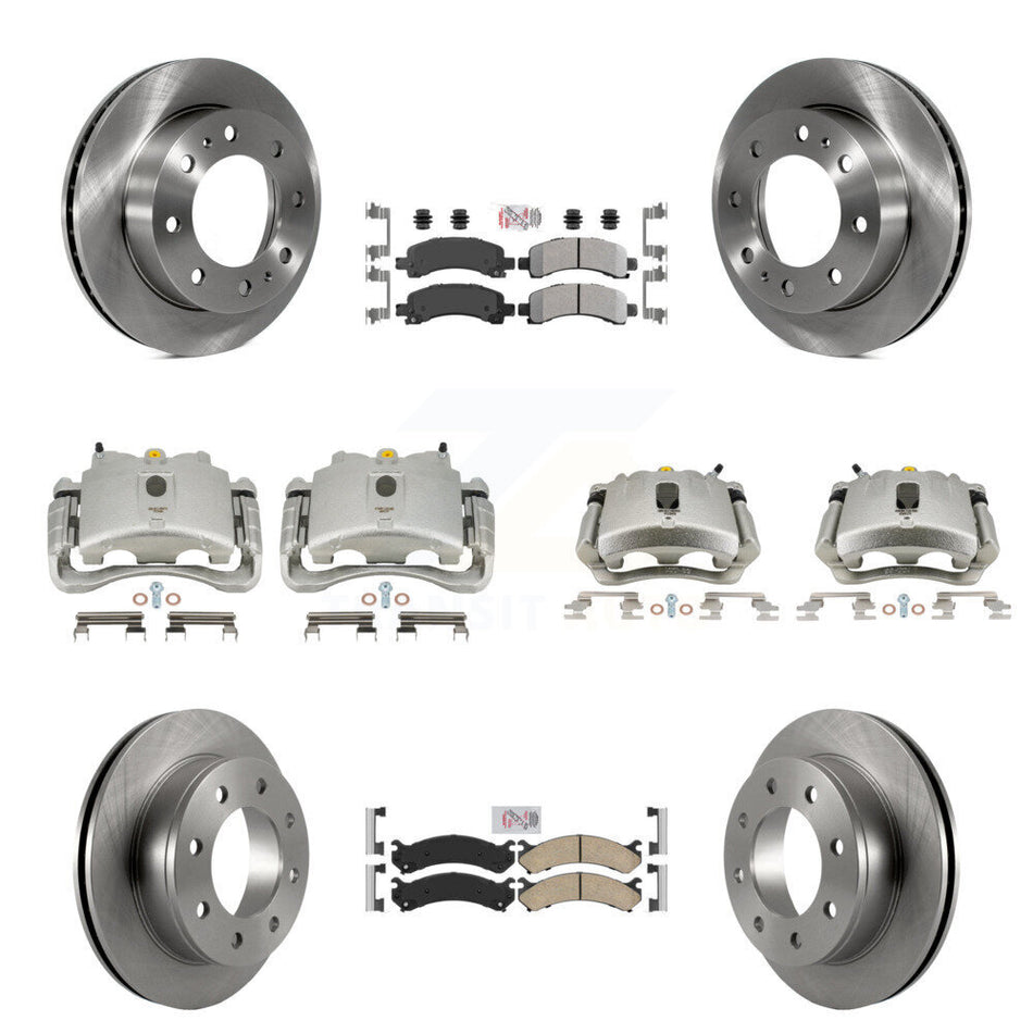 Front Rear Disc Brake Caliper Rotors And PADSMATERIAL Pads Kit (10Pc) For Chevrolet Express 2500 GMC Savana KC8-101821N
