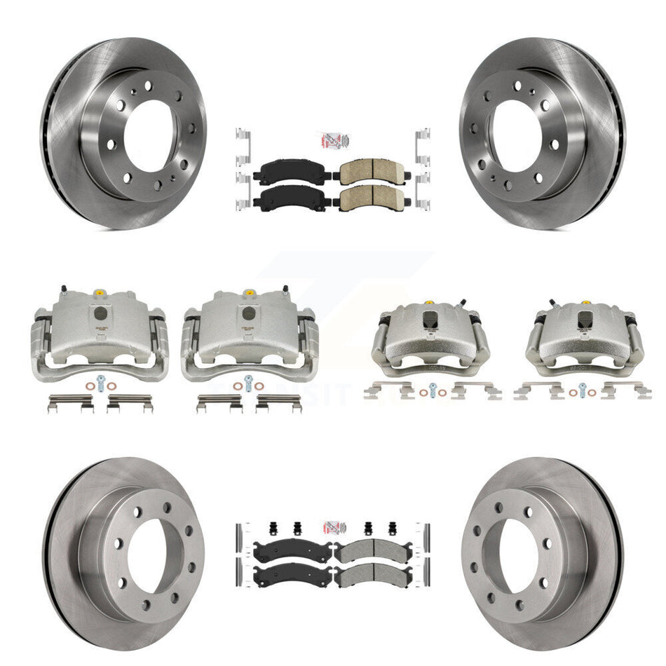 Front Rear Disc Brake Caliper Rotors And PADSMATERIAL Pads Kit (10Pc) For Chevrolet Express 2500 GMC Savana KC8-101823N