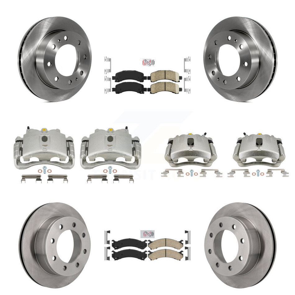 Front Rear Disc Brake Caliper Rotors And Ceramic Pads Kit (10Pc) For Chevrolet Express 2500 GMC Savana KC8-101824N