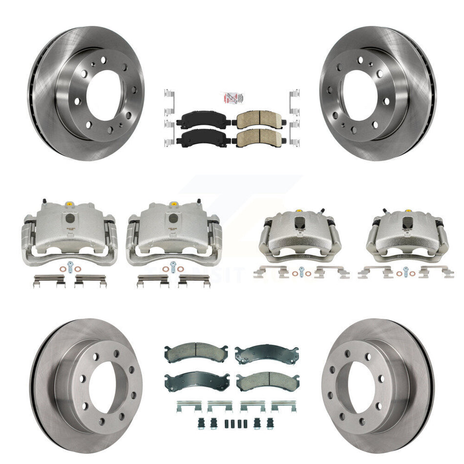 Front Rear Disc Brake Caliper Rotors And Ceramic Pads Kit (10Pc) For Chevrolet Express 2500 GMC Savana KC8-101825N