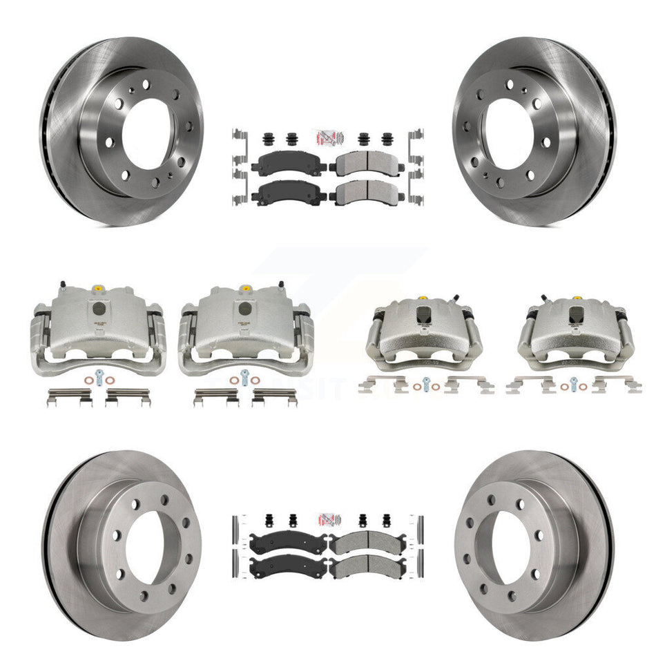 Front Rear Disc Brake Caliper Rotors And Semi-Metallic Pads Kit (10Pc) For Chevrolet Express 2500 GMC Savana KC8-101826N