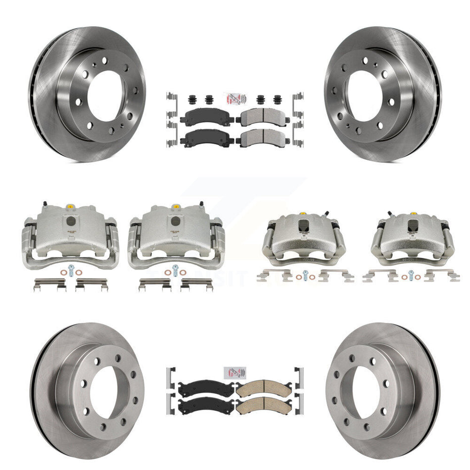 Front Rear Disc Brake Caliper Rotors And PADSMATERIAL Pads Kit (10Pc) For Chevrolet Express 2500 GMC Savana KC8-101827N