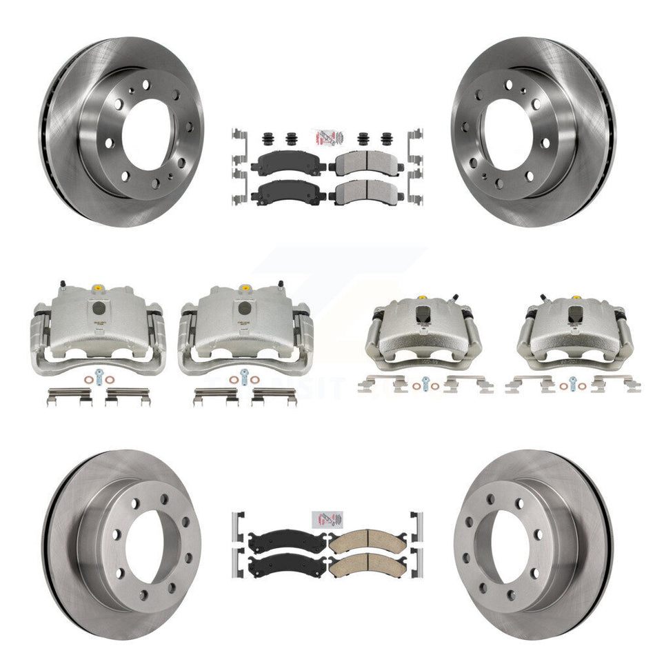 Front Rear Disc Brake Caliper Rotors And PADSMATERIAL Pads Kit (10Pc) For Chevrolet Express 2500 GMC Savana KC8-101827N