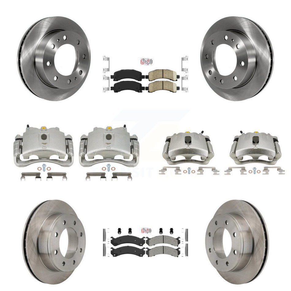 Front Rear Disc Brake Caliper Rotors And PADSMATERIAL Pads Kit (10Pc) For Chevrolet Express 2500 GMC Savana KC8-101829N