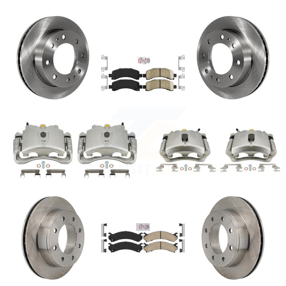 Front Rear Disc Brake Caliper Rotors And Ceramic Pads Kit (10Pc) For Chevrolet Express 2500 GMC Savana KC8-101830N