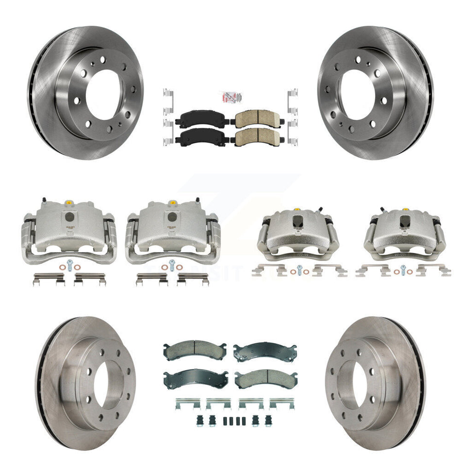 Front Rear Disc Brake Caliper Rotors And Ceramic Pads Kit (10Pc) For Chevrolet Express 2500 GMC Savana KC8-101831N