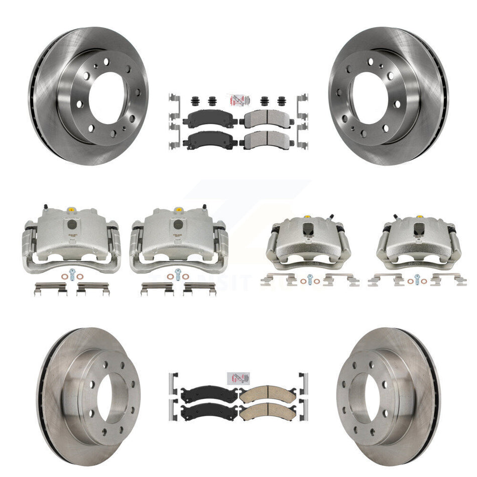 Front Rear Disc Brake Caliper Rotors And PADSMATERIAL Pads Kit (10Pc) For Chevrolet Express 2500 GMC Savana KC8-101833N