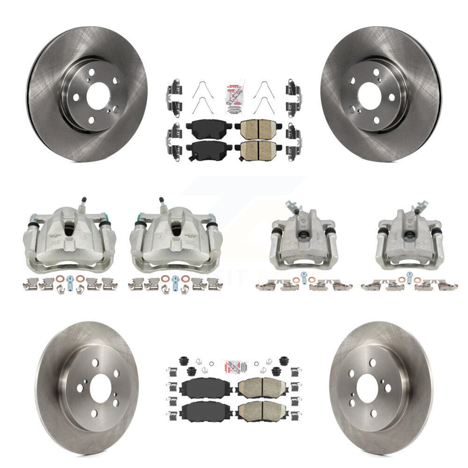 Front Rear Brake Caliper Rotors Ceramic Pad Kit (10Pc) For Toyota Corolla Matrix Pontiac KC8-101835N