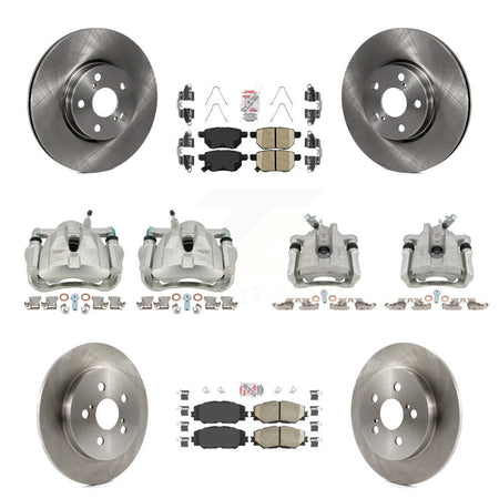Front Rear Brake Caliper Rotors Ceramic Pad Kit (10Pc) For Toyota Corolla Matrix Pontiac KC8-101836N