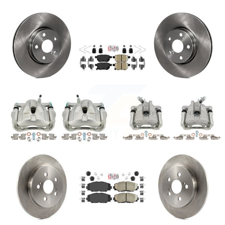 Front Rear Brake Caliper Rotors Ceramic Pad Kit (10Pc) For Toyota Corolla Matrix Pontiac KC8-101837N