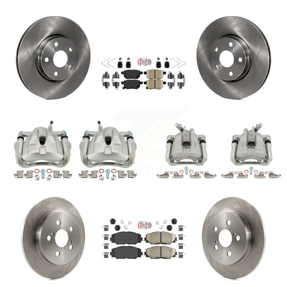 Front Rear Brake Caliper Rotors Ceramic Pad Kit (10Pc) For Toyota Corolla Matrix Pontiac KC8-101837N