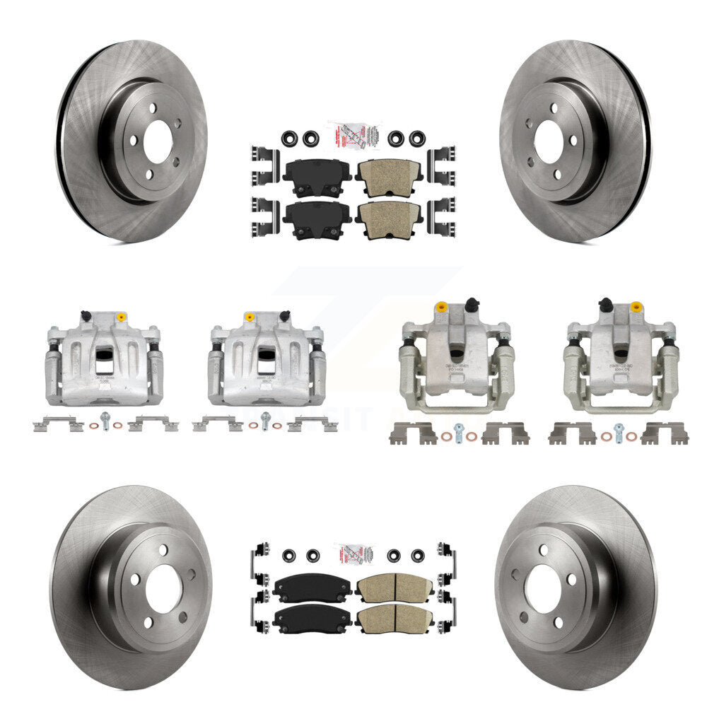 Front Rear Disc Brake Caliper Rotors And Ceramic Pads Kit (10Pc) For Dodge Charger KC8-101847N