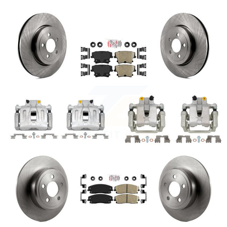 Front Rear Disc Brake Caliper Rotors And Ceramic Pads Kit (10Pc) For Dodge Charger KC8-101847N