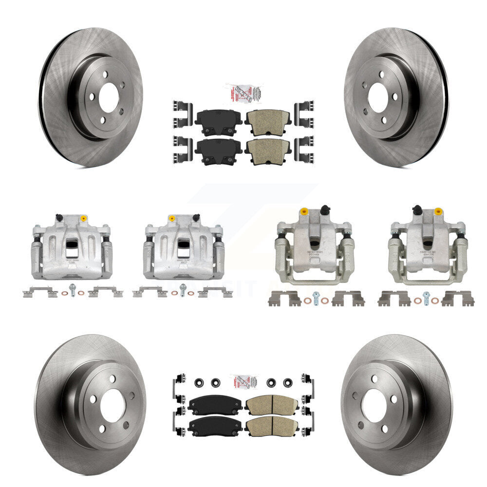 Front Rear Disc Brake Caliper Rotors And Ceramic Pads Kit (10Pc) For Dodge Charger KC8-101849N
