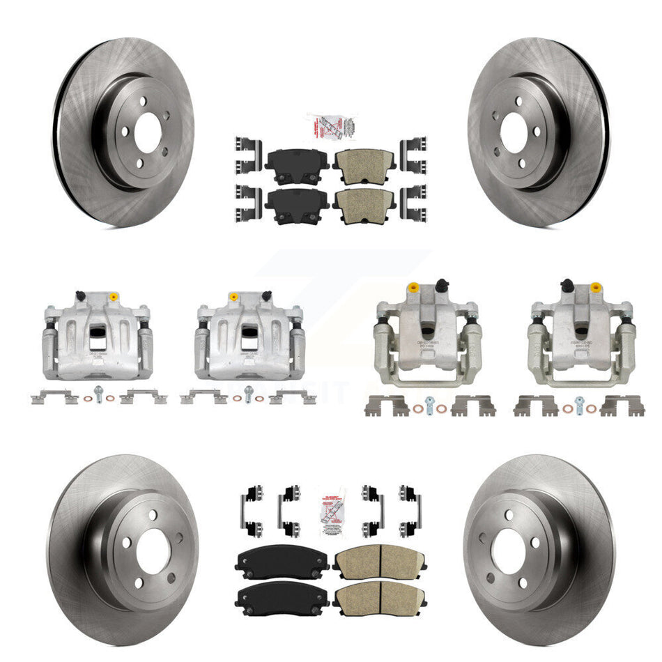Front Rear Disc Brake Caliper Rotors And Ceramic Pads Kit (10Pc) For Dodge Charger KC8-101850N