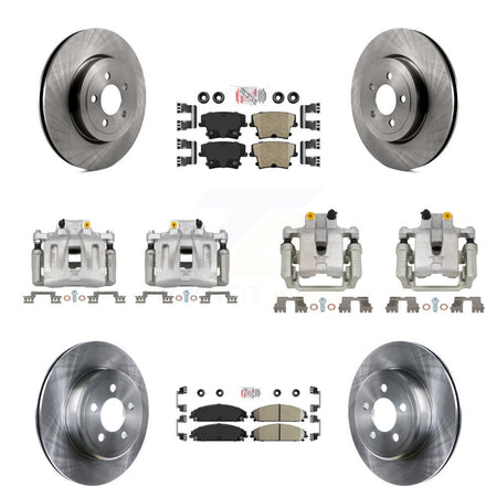 Front Rear Brake Caliper Rotors Ceramic Pad Kit (10Pc) For 06 Chrysler 300 RWD with 5.7L KC8-101852N