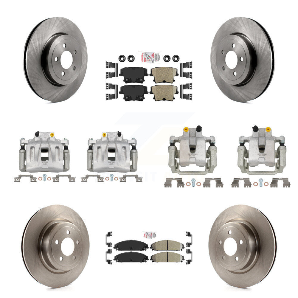 Front Rear Disc Brake Caliper Rotor & Ceramic Pad Kit (10Pc) For 2011 Dodge Charger 3.6L KC8-101855N