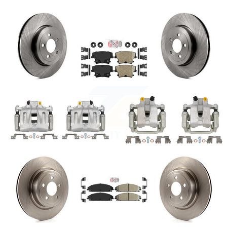 Front Rear Disc Brake Caliper Rotor & Ceramic Pad Kit (10Pc) For 2011 Dodge Charger 3.6L KC8-101855N