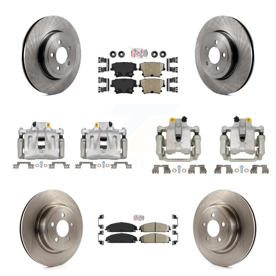 Front Rear Disc Brake Caliper Rotor & Ceramic Pad Kit (10Pc) For 2011 Dodge Charger 3.6L KC8-101855N