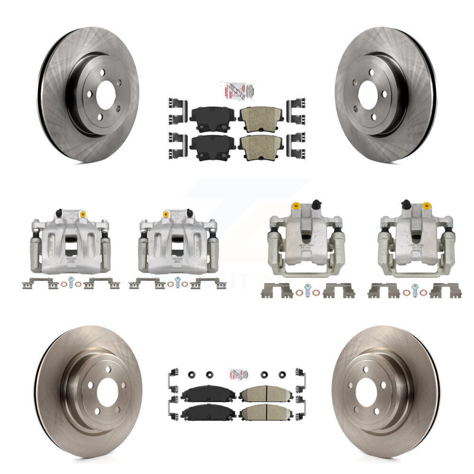 Front Rear Disc Brake Caliper Rotor & Ceramic Pad Kit (10Pc) For 2011 Dodge Charger 3.6L KC8-101858N