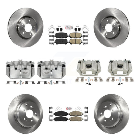 Front Rear Disc Brake Caliper Rotors And Ceramic Pads Kit (10Pc) For Acura MDX ZDX KC8-101862N