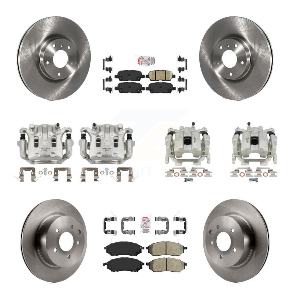 Front Rear Brake Caliper Rotor Ameribrakes Pad Kit (10Pc) For INFINITI G37 QX50 EX37 G25 KC8-101899N
