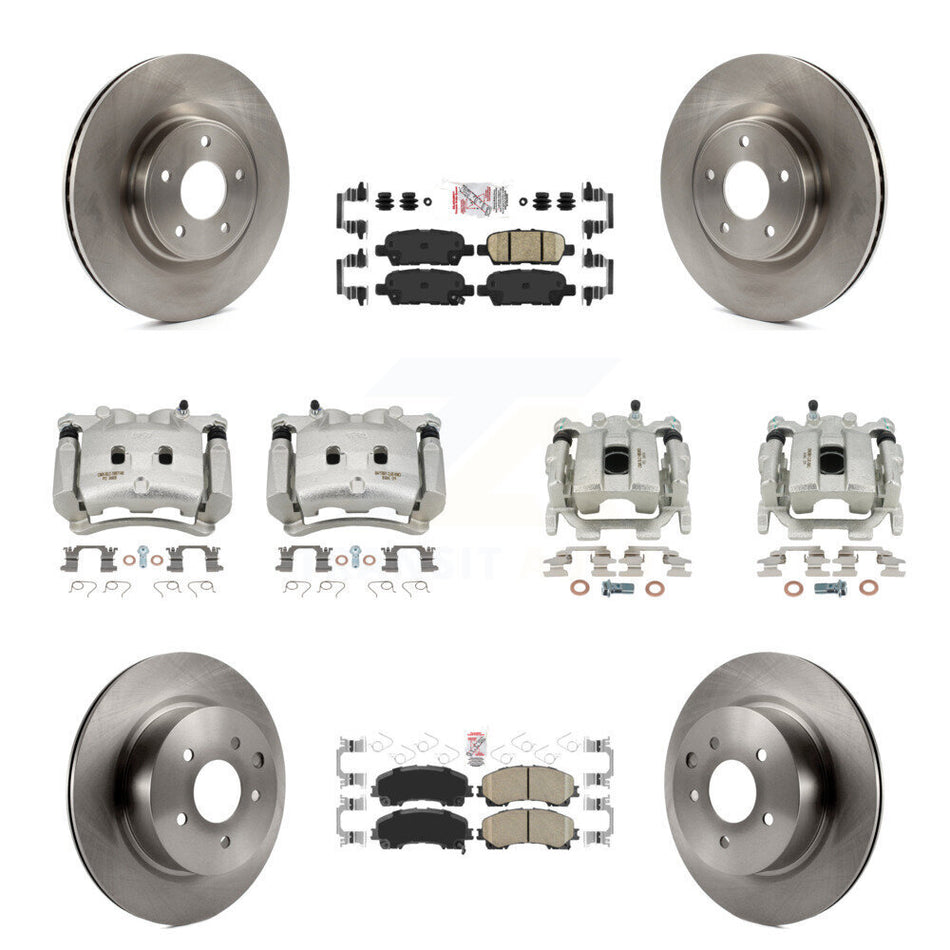 Front Rear Disc Brake Caliper Rotor & Ceramic Pad Kit (10Pc) For 2016-2017 INFINITI QX50 KC8-101908N