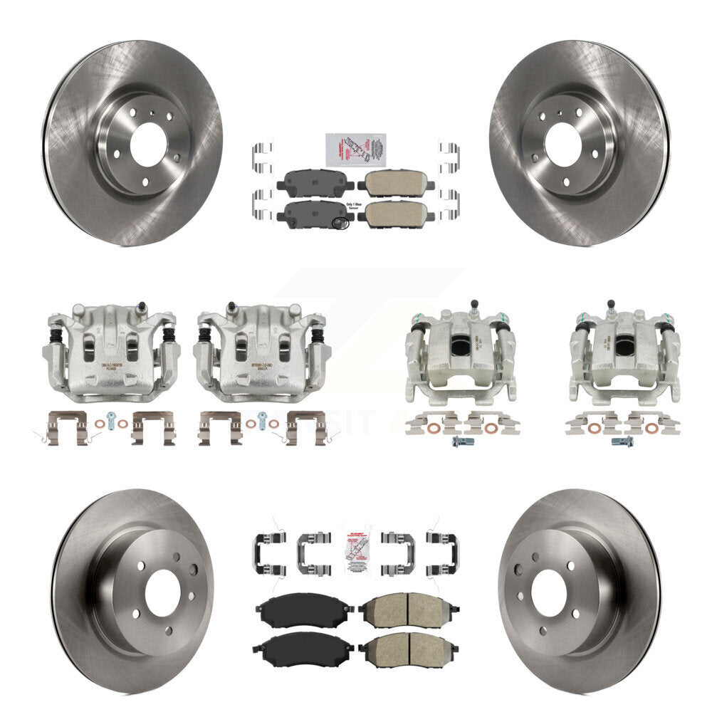 Front Rear Brake Caliper Rotor Ameribrakes Pad Kit (10Pc) For INFINITI G37 QX50 EX37 G25 KC8-101911N