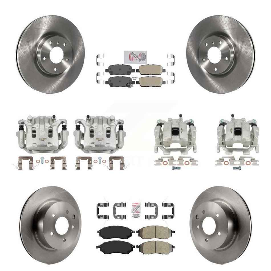 Front Rear Brake Caliper Rotor Ameribrakes Pad Kit (10Pc) For INFINITI G37 QX50 EX37 G25 KC8-101911N