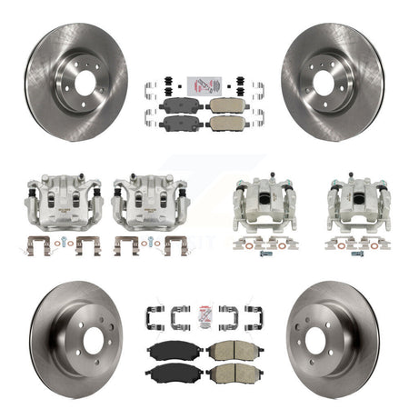 Front Rear Brake Caliper Rotor Ameribrakes Pad Kit (10Pc) For INFINITI G37 QX50 EX37 G25 KC8-101912N