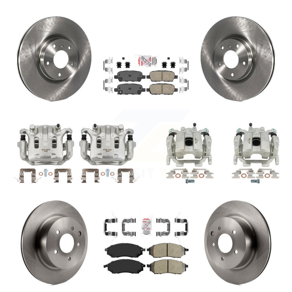 Front Rear Disc Brake Caliper Rotor Ameribrakes Pad Kit (10Pc) For 2010 INFINITI M35 M45 KC8-101913N