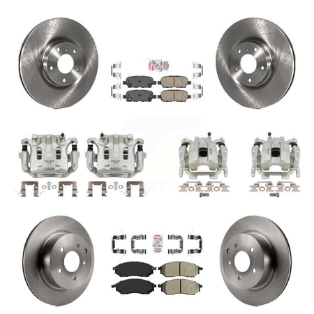 Front Rear Disc Brake Caliper Rotor Ameribrakes Pad Kit (10Pc) For 2010 INFINITI M35 M45 KC8-101914N