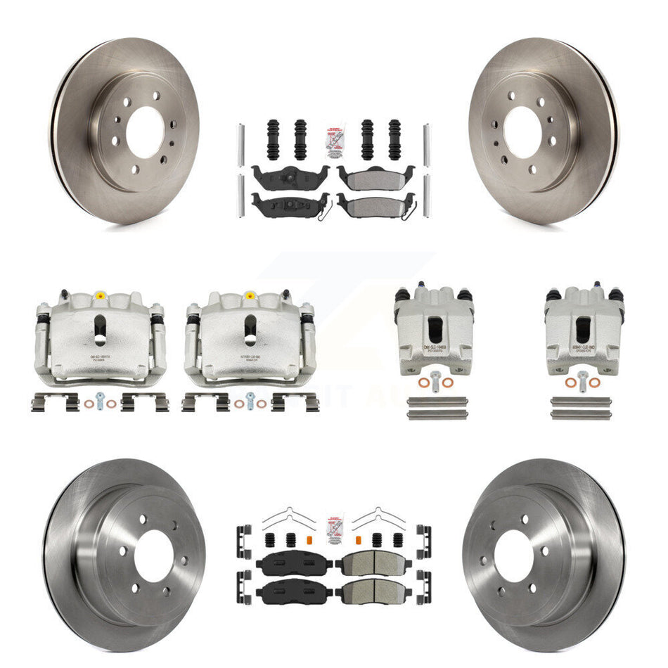 Front Rear Disc Brake Caliper Rotors And Semi-Metallic Pads Kit (10Pc) For Ford F-150 KC8-101940N