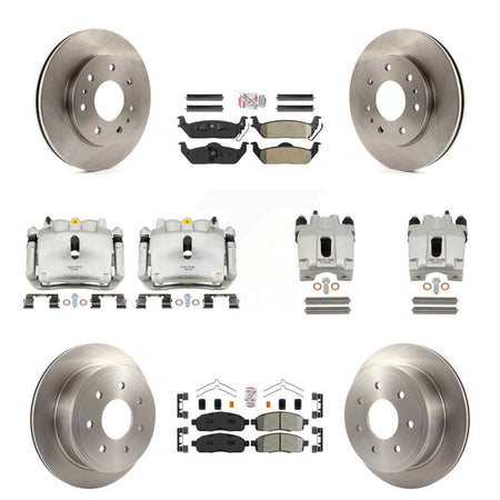 Front Rear Disc Brake Caliper Rotors And Semi-Metallic Pads Kit (10Pc) For Ford F-150 KC8-101942N