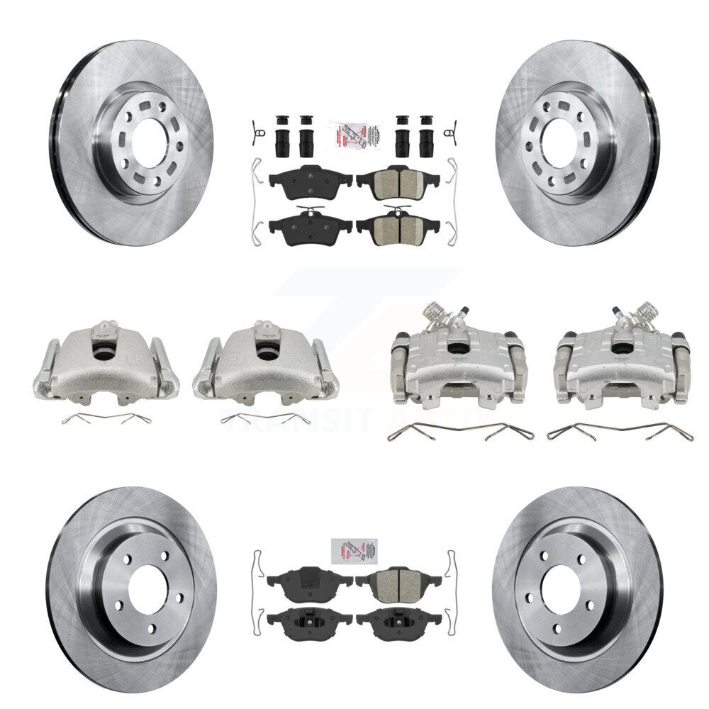 Front Rear Disc Brake Caliper Rotors And Ameribrakes Pads Kit (10Pc) For Mazda 5 KC8-101960N