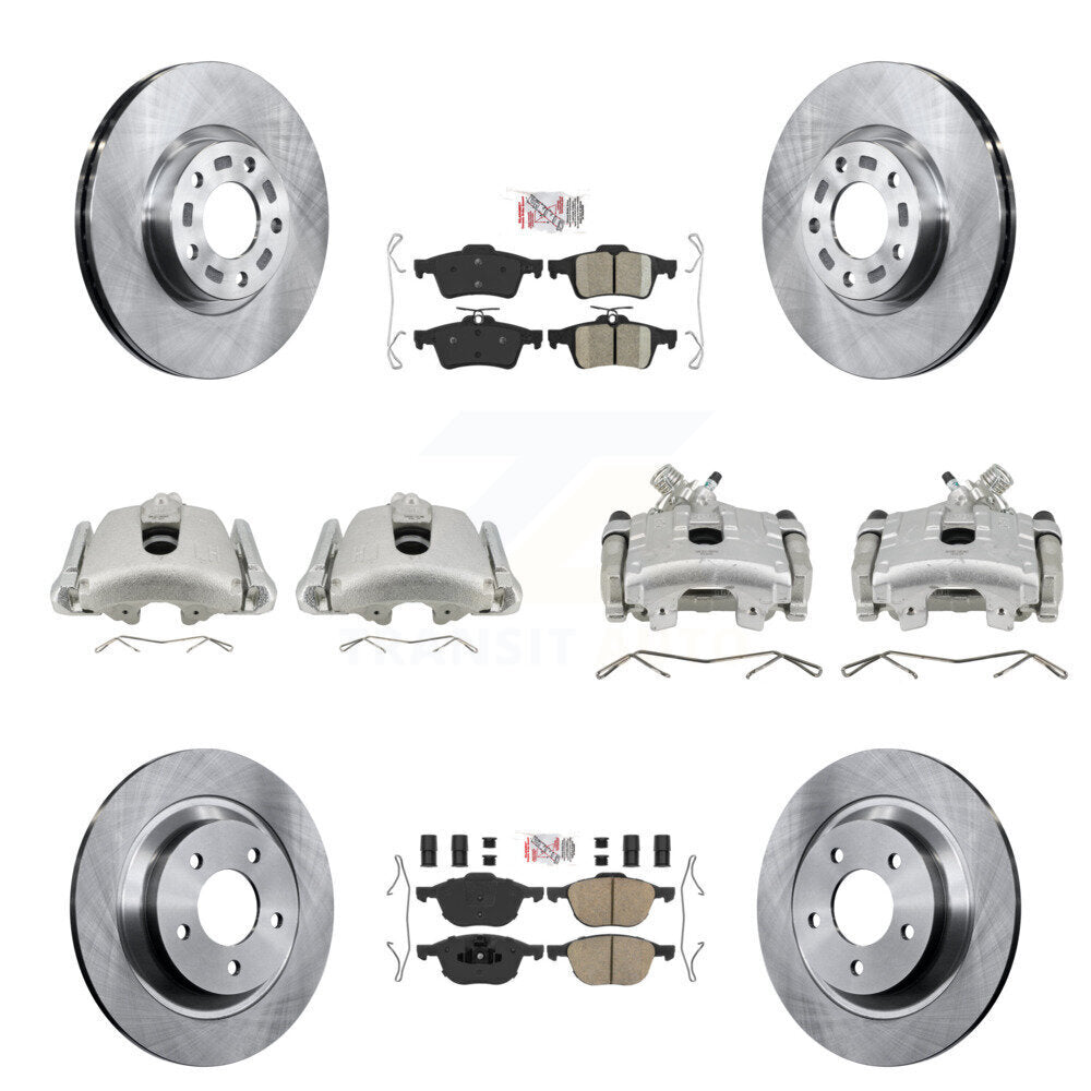 Front Rear Disc Brake Caliper Rotors And Ceramic Pads Kit (10Pc) For Mazda 5 KC8-101961N