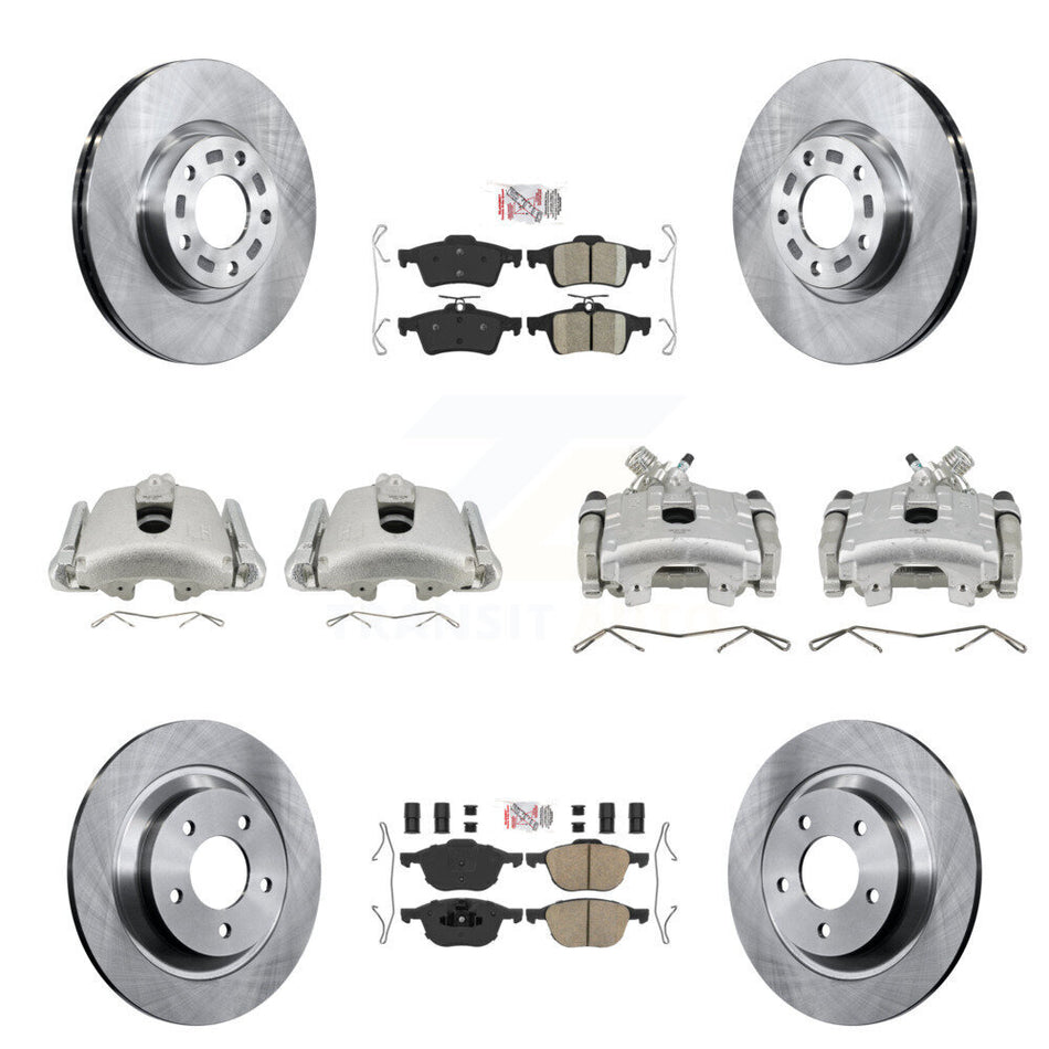 Front Rear Disc Brake Caliper Rotors And Ceramic Pads Kit (10Pc) For Mazda 5 KC8-101961N